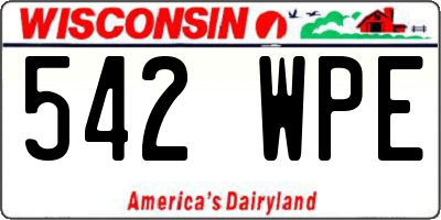 WI license plate 542WPE