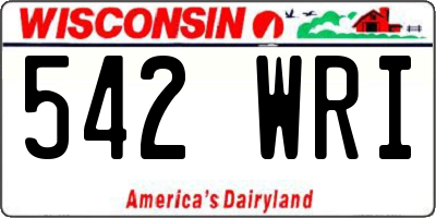 WI license plate 542WRI
