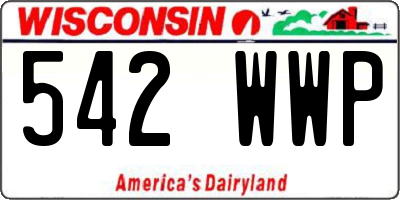 WI license plate 542WWP
