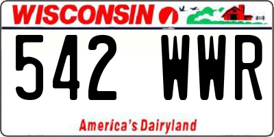 WI license plate 542WWR