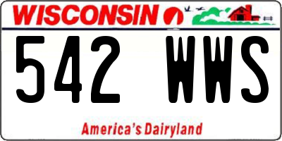 WI license plate 542WWS