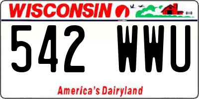 WI license plate 542WWU
