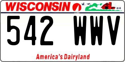 WI license plate 542WWV