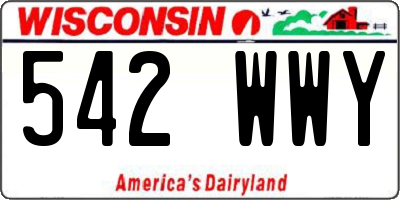 WI license plate 542WWY