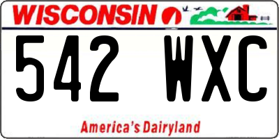 WI license plate 542WXC