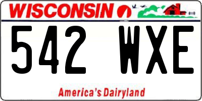 WI license plate 542WXE