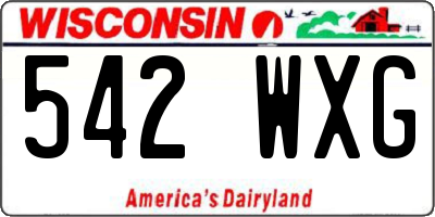 WI license plate 542WXG