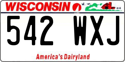 WI license plate 542WXJ