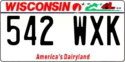 WI license plate 542WXK