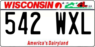 WI license plate 542WXL