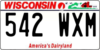 WI license plate 542WXM