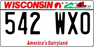 WI license plate 542WXO