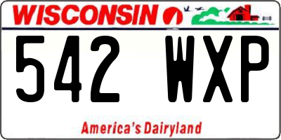 WI license plate 542WXP