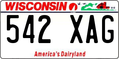 WI license plate 542XAG