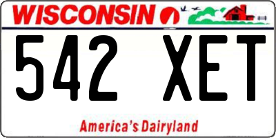 WI license plate 542XET