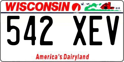 WI license plate 542XEV