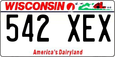 WI license plate 542XEX
