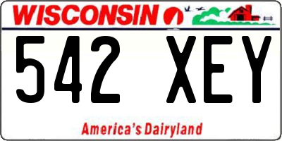 WI license plate 542XEY