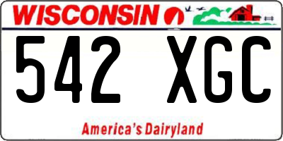 WI license plate 542XGC