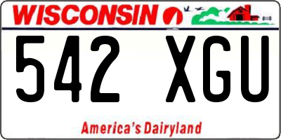 WI license plate 542XGU