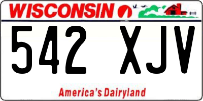 WI license plate 542XJV