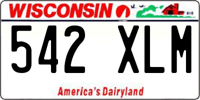 WI license plate 542XLM