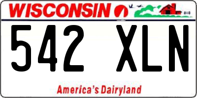 WI license plate 542XLN
