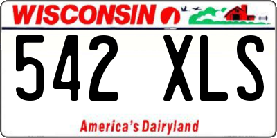 WI license plate 542XLS