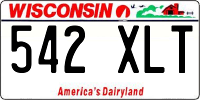 WI license plate 542XLT