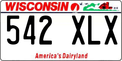 WI license plate 542XLX