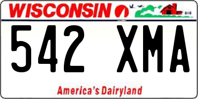 WI license plate 542XMA