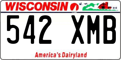 WI license plate 542XMB