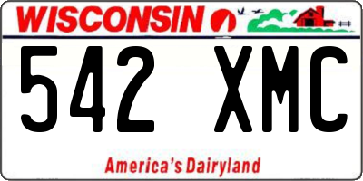 WI license plate 542XMC