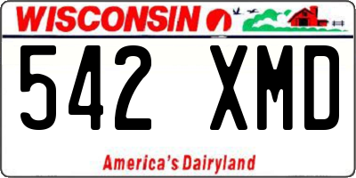 WI license plate 542XMD