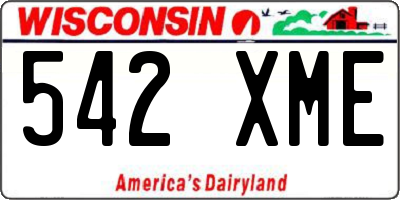 WI license plate 542XME
