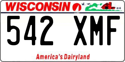 WI license plate 542XMF