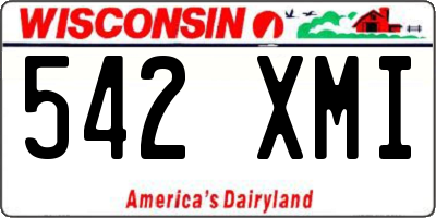WI license plate 542XMI