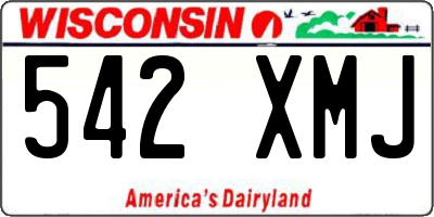 WI license plate 542XMJ