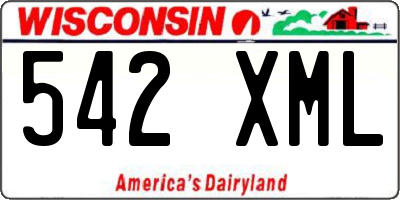 WI license plate 542XML