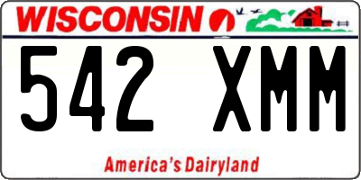 WI license plate 542XMM