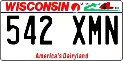WI license plate 542XMN