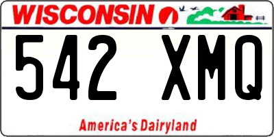 WI license plate 542XMQ