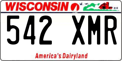 WI license plate 542XMR