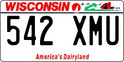 WI license plate 542XMU