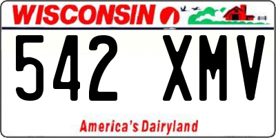 WI license plate 542XMV