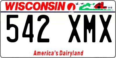 WI license plate 542XMX