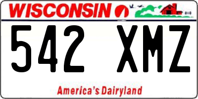 WI license plate 542XMZ