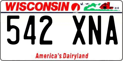 WI license plate 542XNA