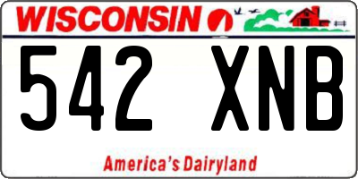 WI license plate 542XNB
