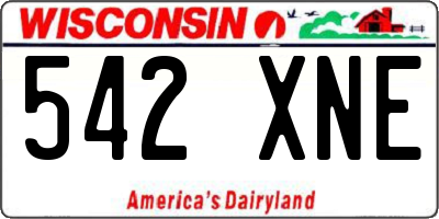 WI license plate 542XNE